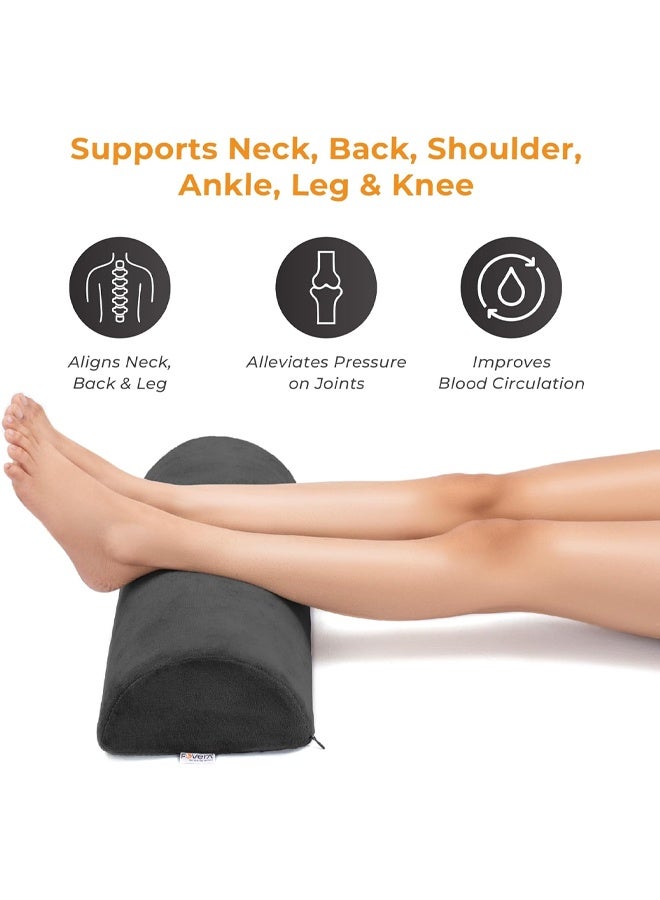DUNISO Half-Moon Memory Foam Pillow, Multifunctional Leg Knee Pillow, Orthopedic Pillow, Crescent Pillow, Leg Pad, Soft And Firm, Relieves Pressure On The Cervical Spine, Back, Hips And Ankles, Suitable For Supine Or Side Sleepers,Black - Image 5