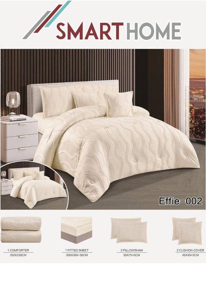 SMART HOME - Double-sided comforter set, 6-piece bedspread, 6-piece comforter, 100% microfiber, comforter size 230x250 cm - Image 1