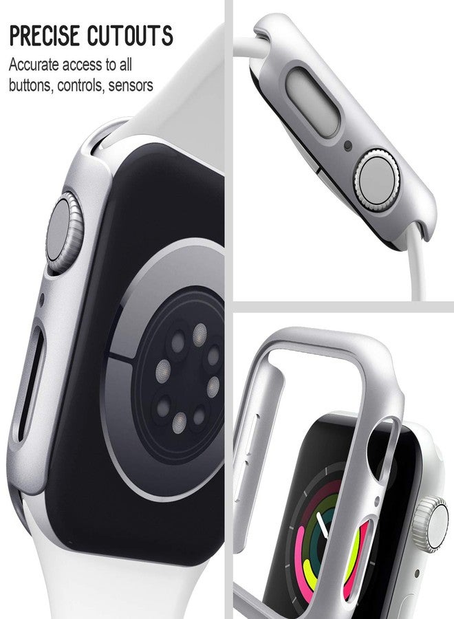 Mugust 4 Pack Hard PC Bumper Case Compatible with Apple Watch SE (2nd Gen) Series 6 Series 5 Series 4 44mm Without Screen Protector, Scratch Resistant Protective Frame Edge Cover for iWatch 44mm - Image 2