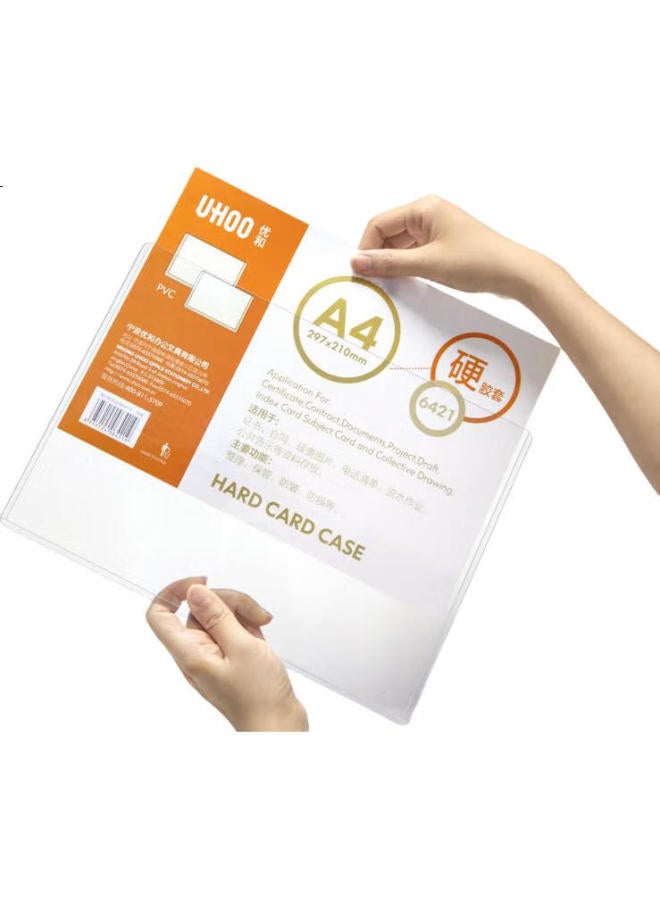 Uhoo A4 Pvc Hard Cover, 10-Pack, Transparent Display Card Holder File Protector, 6421 - Image 3