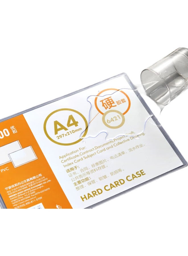 Uhoo A4 Pvc Hard Cover, 10-Pack, Transparent Display Card Holder File Protector, 6421 - Image 1