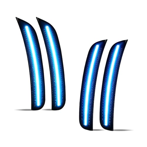 DERMOKA LED Side Marker Lights Front Rear Bumper Parking Signal Lamps for Chrysler 300 2015-2023 Smoked Len, Ice Blue - Image 1