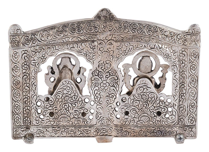 Lavanaya Silver Ganesh Laxmi Idol Statue Murti 26 Cm X 5 Cm X 19 Cm Silver Plated Diwali Gift Laxmi Ganesh Idol for Gift - Image 5