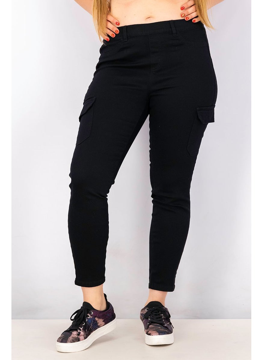 Tchibo Women Ankle Length Cargo Pants, Black  - Image 1