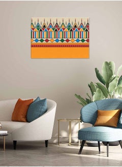 LOWHA Framed Canvas Wall Art Stretched Over Wooden Frame, Inspired By Al Qatt Al Asiri Landscape Orientatio Painting, For Home, Living Room, Office Decor  - Image 1