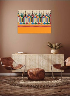 LOWHA Framed Canvas Wall Art Stretched Over Wooden Frame, Inspired By Al Qatt Al Asiri Landscape Orientatio Painting, For Home, Living Room, Office Decor  - Image 3
