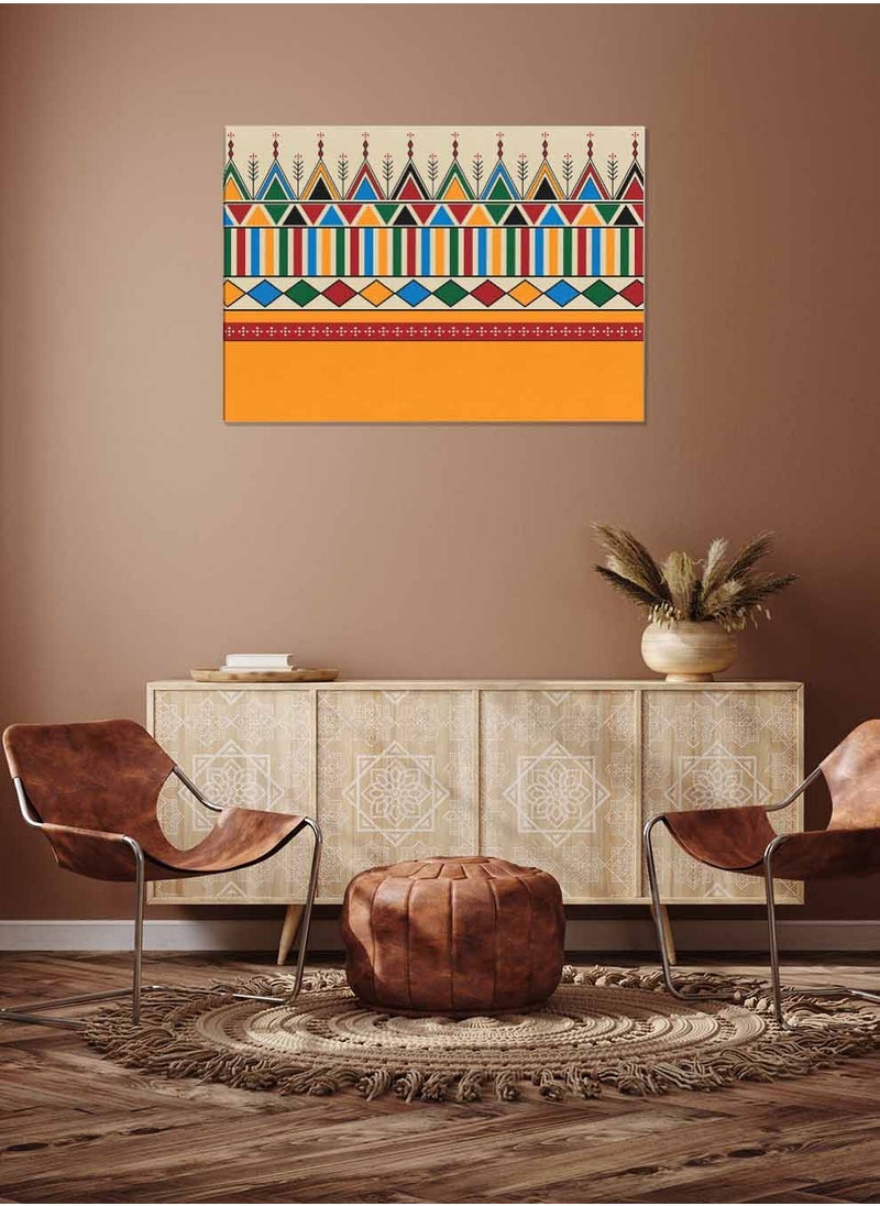 LOWHA Framed Canvas Wall Art Stretched Over Wooden Frame, Inspired By Al Qatt Al Asiri Landscape Orientatio Painting, For Home, Living Room, Office Decor  - Image 3