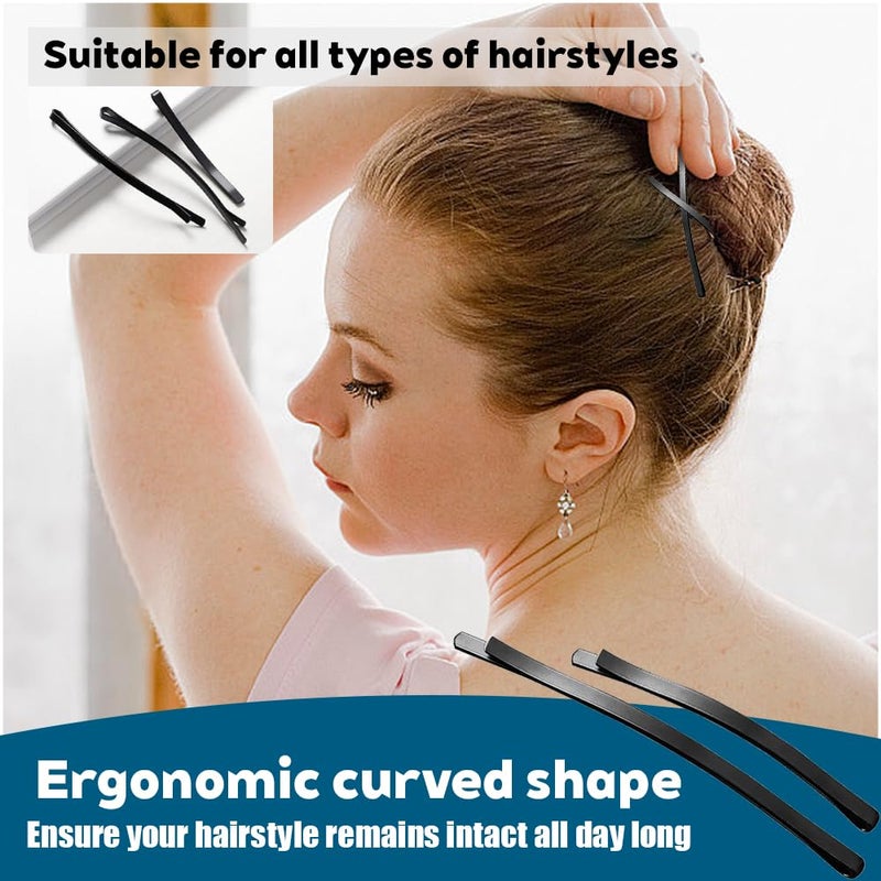 TRKETK 40 Pieces Elegant Black Curved Hair Pins Solid Metal Hair Clips Decorative Pins for Daily Wedding Bun and Bun - Image 5