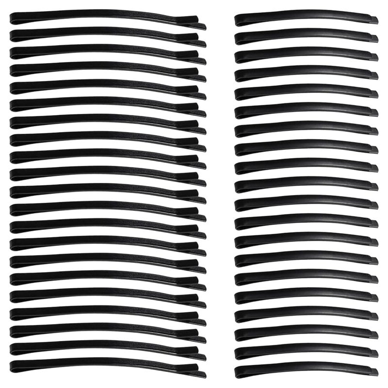 TRKETK 40 Pieces Elegant Black Curved Hair Pins Solid Metal Hair Clips Decorative Pins for Daily Wedding Bun and Bun - Image 1