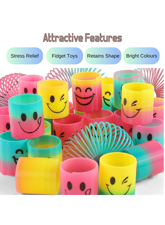 VIO 30 PCS Pack Mini Spring Party Favors for Kids 4 to 8 Birthday Party Stress Relief Colorful Rainbow Mini Spring Party Favors for Kids Fun Mini Springs Bulk Toys for Carnival Prize Birthday Goodie Bag Stuffers Presents Fidget Stress Relief Toy Mini Plastic Rainbow Coil Toy - Image 5