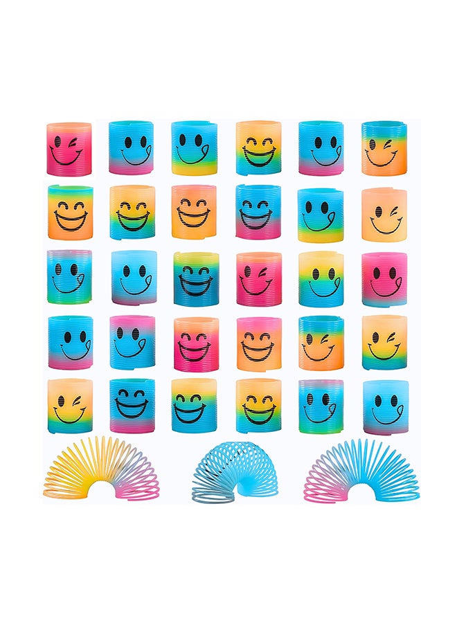 VIO 30 PCS Pack Mini Spring Party Favors for Kids 4 to 8 Birthday Party Stress Relief Colorful Rainbow Mini Spring Party Favors for Kids Fun Mini Springs Bulk Toys for Carnival Prize Birthday Goodie Bag Stuffers Presents Fidget Stress Relief Toy Mini Plastic Rainbow Coil Toy - Image 1
