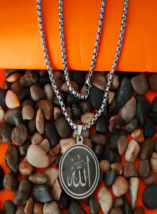M Men Style Religious Allah Prayer With Mohmmad Muslim Islamic Jewelry Black Stainless Steel Pendant Necklace Chain For Men And Women NewSLPn271 - Image 5