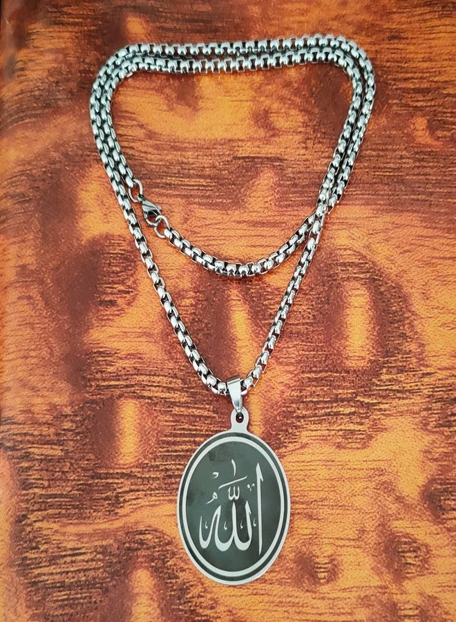 M Men Style Religious Allah Prayer With Mohmmad Muslim Islamic Jewelry Black Stainless Steel Pendant Necklace Chain For Men And Women NewSLPn271 - Image 4