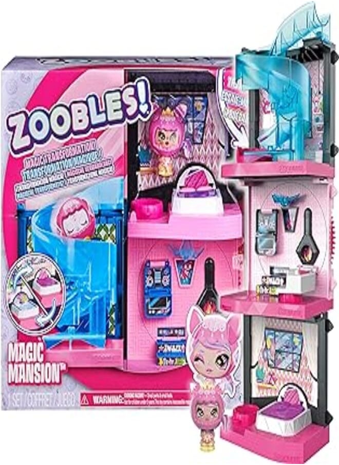 Zoobles Zoobles magic mansion transforming playset with exclusive z-girl collectible figure, kids toys for girls aged 5 and above 
