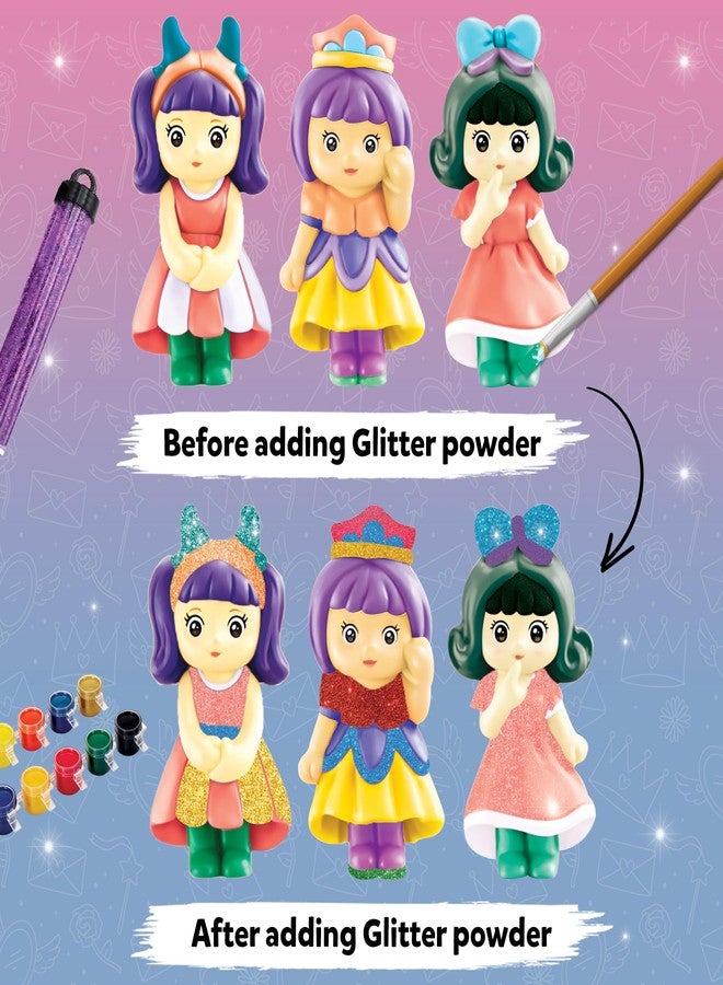 Little Berry DIY Art and Craft Items | Mould & Paint Princess Craft Set | Make 6 Glitter Fridge Magnets | Fun Art & Craft Kit for Girls & Boys 3-10 Years | DIY Crafting Toys & Gifts for Children - Image 4