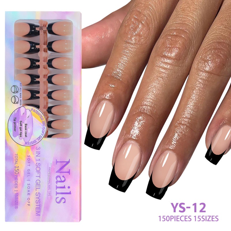 Cross-Border Best-Selling New Nail Art Wearable False Nails, Removable French    Style - Image 1