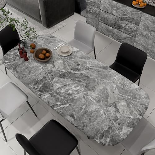 TOTIO Gray Marble Contact Paper Textured Grey Granite Wallpaper Peel Stick Countertop Contact Paper Removable Waterproof Adhesive Thick Matte Marble Look Wall Paper Roll Kitchen Table Vinyl Wrap - Image 5