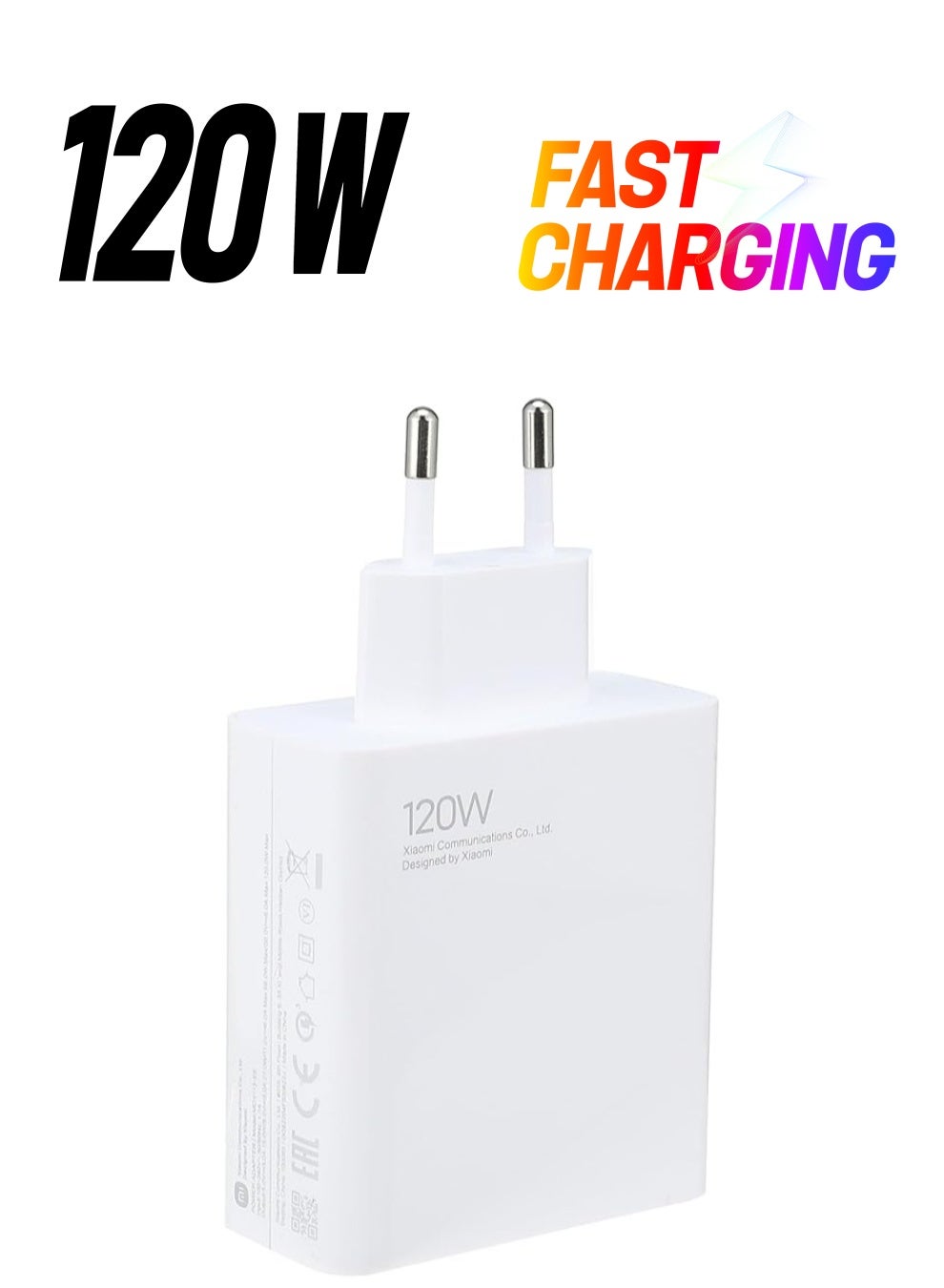 Xiaomi 120W Charging Combo (Type-A) charger with a power of 120 watts - It provides you with ten layers of protection and safety White