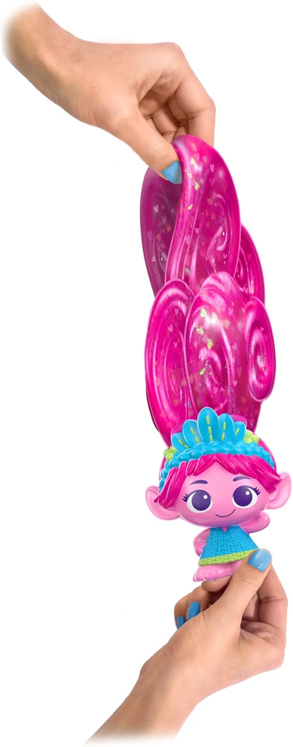 Trolls DREAMWORKS TROLLS Band Together Squishy Stretchy GlitterFilled Hair Doll  Stretchy Hair Poppy - Image 3