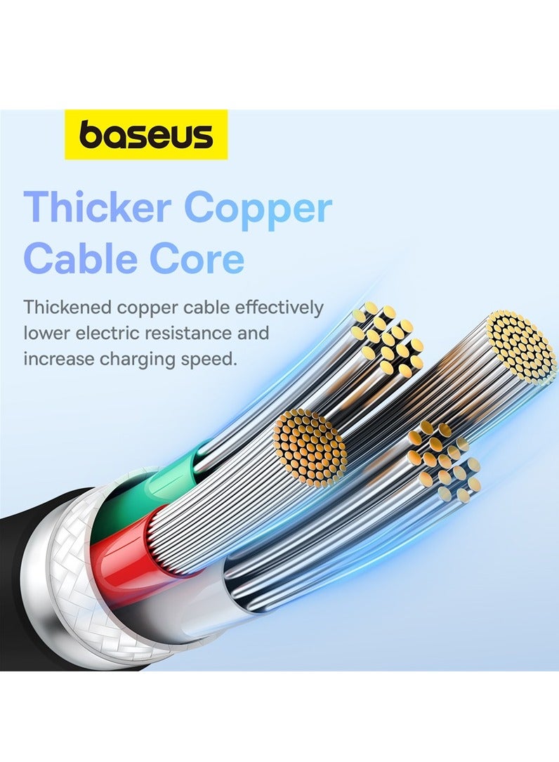 بيسوس كابل شاحن USB A إلى USB C بقوة 100 واط، (1.2 متر) كابل بيانات شحن سريع 6A PD من النوع C لهاتف iPhone 15/15 Plus/15 Pro Max/MacBook Pro Samsung S22/21/20/Note20 وجميع الهواتف المحمولة من النوع C - Image 3