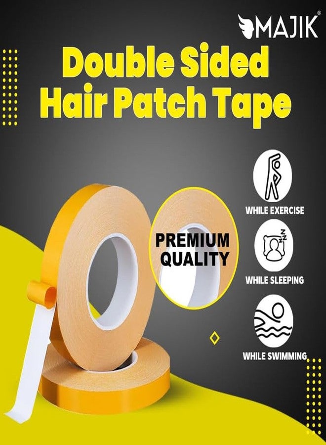 MAJIK Cotton Double Sided Waterproof Hair Wig Tape Roll for Hair Wig, Patch, Toupee,Yellow (30 MTR) - Image 3