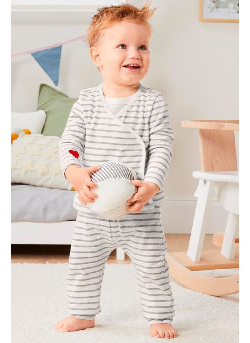 Tchibo - Toddlers Boy 3 Pieces Stripe Starter Set, Grey - Image 1