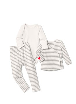 Tchibo Toddlers Boy 3 Pieces Stripe Starter Set, Grey  - Image 2