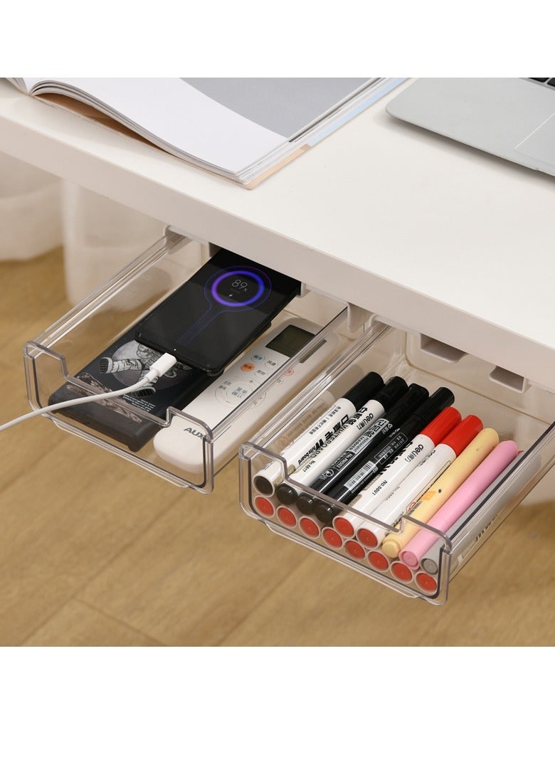 Under Desk Invisible Drawer Storage Box, Storage Stationery Sundries, Desktop Organiser - Image 1