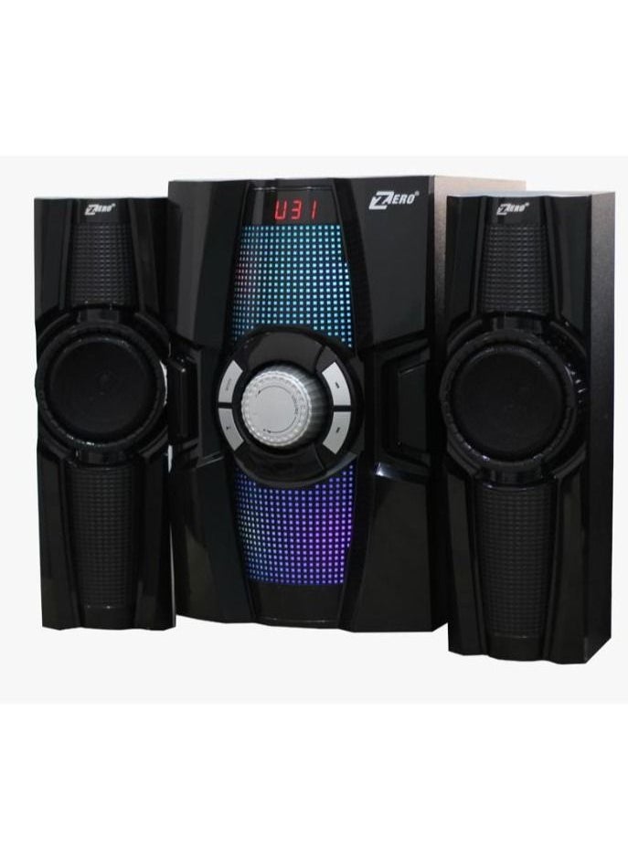 Zero Zero Subwoofer 2.1 ZR 6150 Supports Flash, Memory Card and Bluetooth With Remote Control For Easy Control Black  - Image 1
