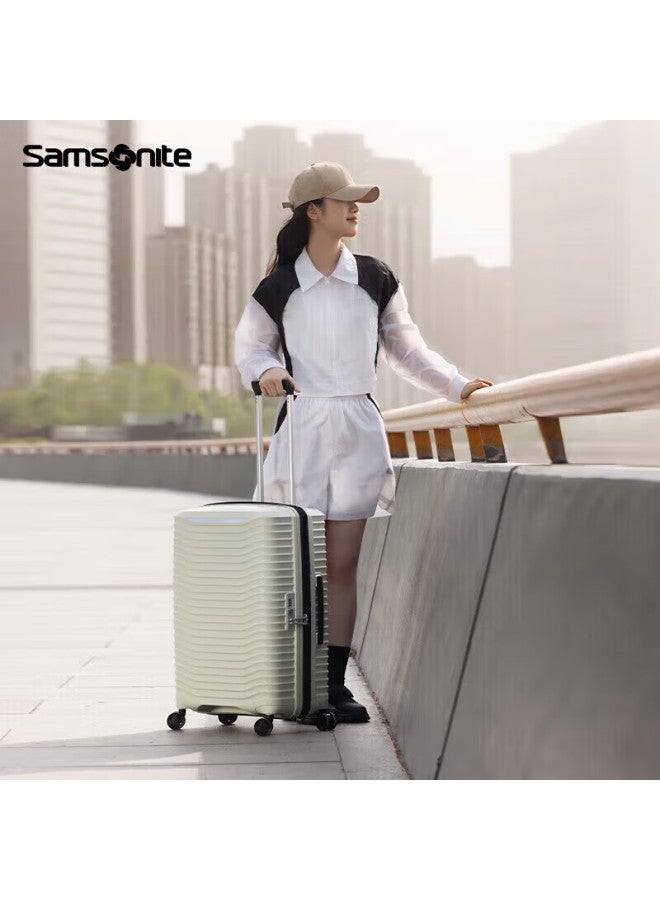 Samsonite حقيبة سفر سامسونايت بسعة كبيرة مقاس 28 بوصة، لون رمادي-أخضر فاتح، بنمط موجي، مع قفل تركيبي - Image 1