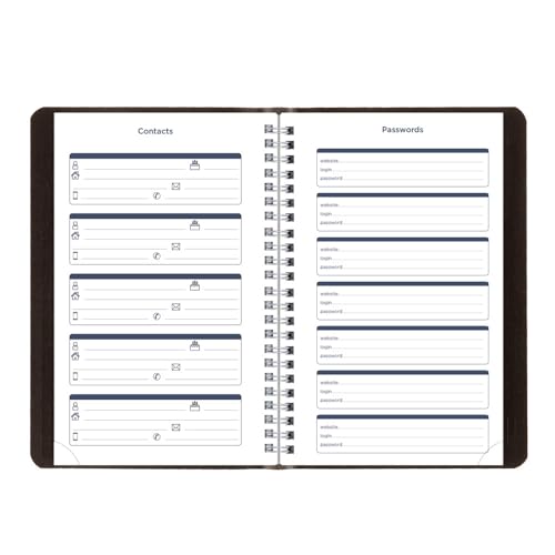 Blueline® Essential Academic Weekly/Monthly Planner, 13 Months, July 2025 to July 2026, Twin-Wire Binding, Soft Vicuana Cover, 8" x 5", Black (CA101.BLK-26) - Image 5