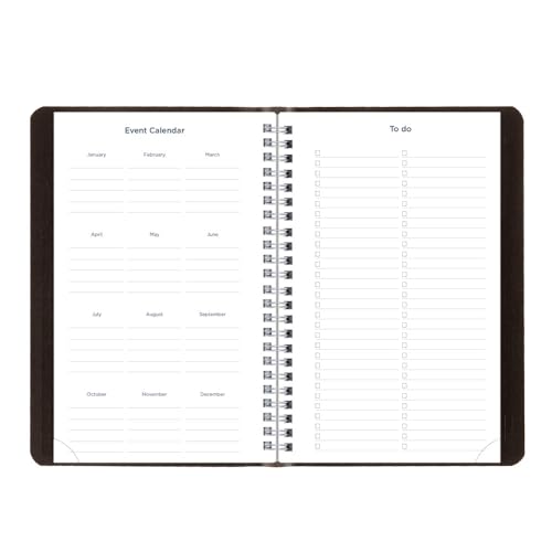 Blueline® Essential Academic Weekly/Monthly Planner, 13 Months, July 2025 to July 2026, Twin-Wire Binding, Soft Vicuana Cover, 8" x 5", Black (CA101.BLK-26) - Image 4