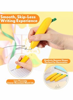 Y&D Novelty Banana Pens, Push-Type Writing Ballpoint Cool Stationery for School, 12 pcs  - Image 3