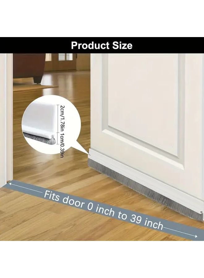 2pcs Heavy Duty Rubber Door Seal Brushes 100cm Insect Cold Proof Draft Excluder - Image 3