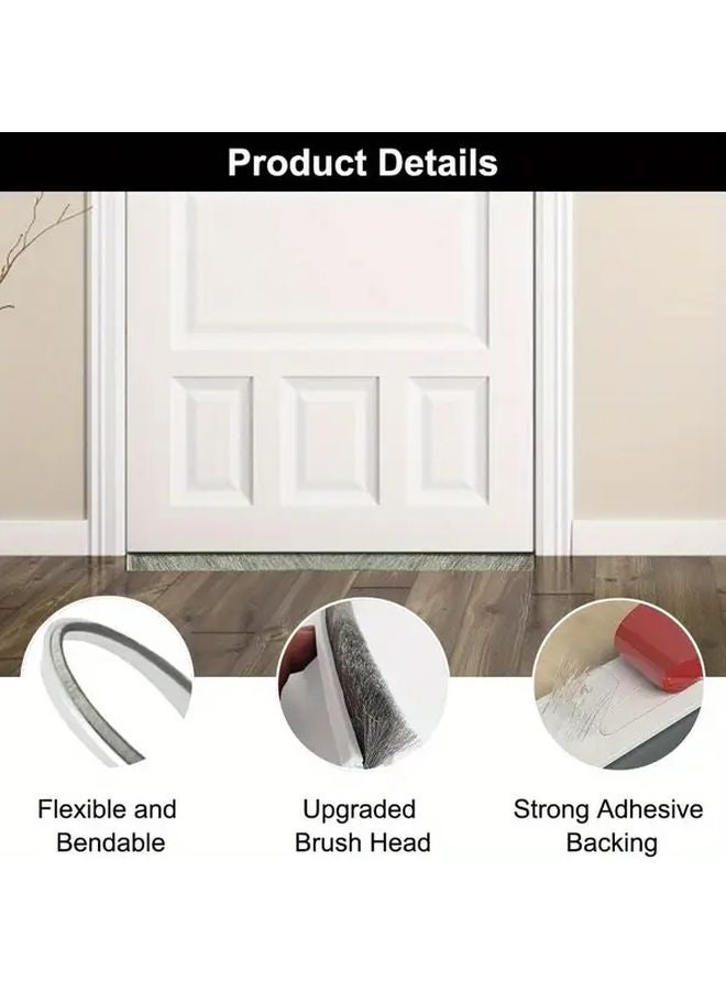 2pcs Heavy Duty Rubber Door Seal Brushes 100cm Insect Cold Proof Draft Excluder - Image 2