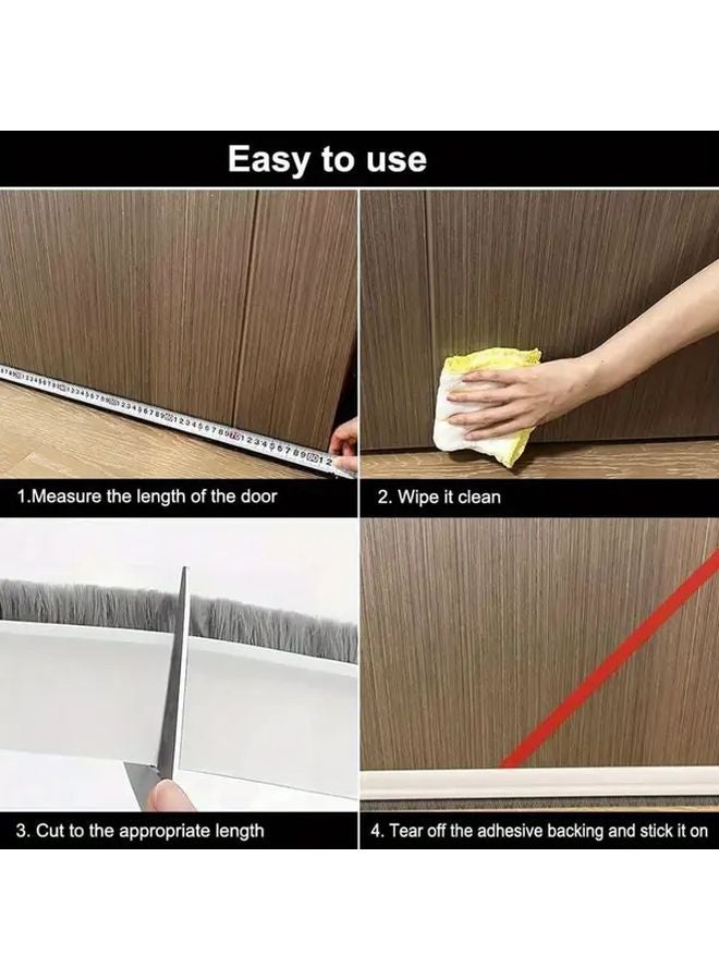 2pcs Heavy Duty Rubber Door Seal Brushes 100cm Insect Cold Proof Draft Excluder - Image 4