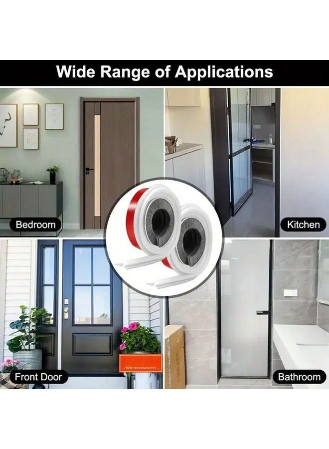 2pcs Heavy Duty Rubber Door Seal Brushes 100cm Insect Cold Proof Draft Excluder - Image 5