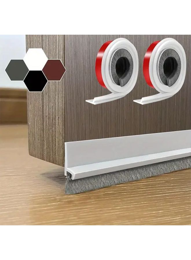 2pcs Heavy Duty Rubber Door Seal Brushes 100cm Insect Cold Proof Draft Excluder - Image 1