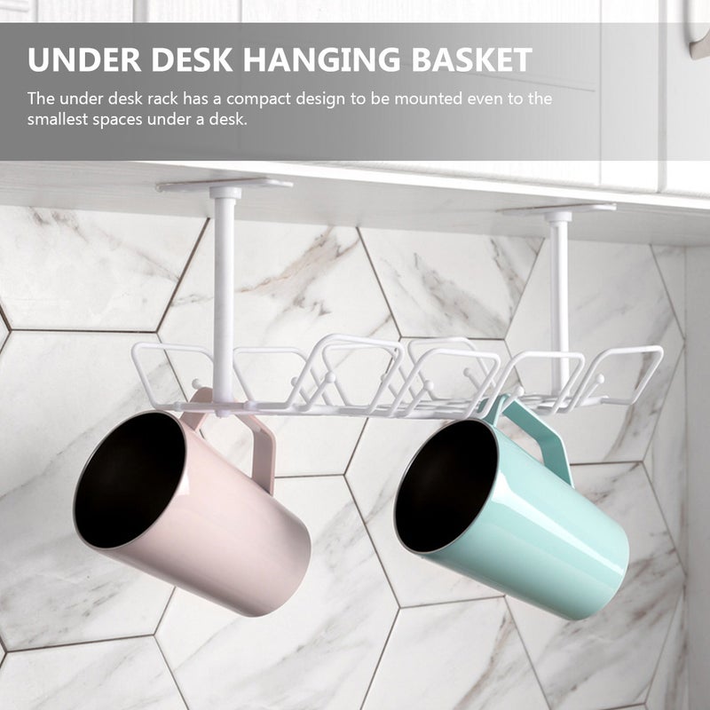 2Pcs Under Table Cable Management Rack Wire Management Under Desk Basket Cable Storage Rack - Image 5