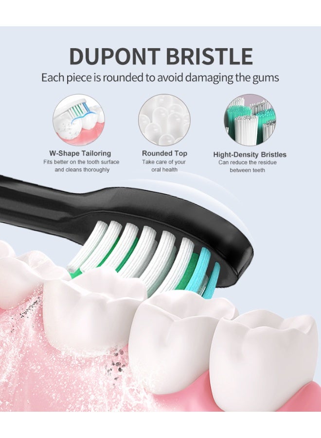 general Electric Toothbrush, Sonic Type for Adults & Teens, 8 Brush Heads, Travel Case, 6 Modes, 40000 VPM Electric Motor, IPX7 Waterproof, 2 Minutes Timer, Wireless Charging, One Charge for 100 Days（Blue） - Image 2