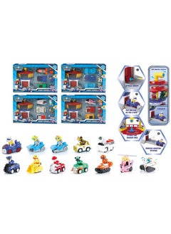 Swift 4 Mixed Style Dog Special Paw Patrol Car Toy Set, 1:55 True Metal Classic Gift Pack Collectible Diecast Vehicles Pull Back Cars, Animal Kingdom Playset for Kids  - Image 1
