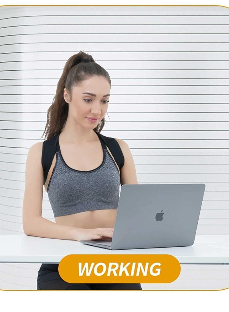 Sweet seven مثبت وضعية قابل للتعديل للرجال والنساء دعامة دعم الظهر القابلة للتنفس لتخفيف الألم في أسفل الظهر والرقبة والكتف والت clavicle - تحسين الوضعية واستقامة ظهرك بشكل مريح - Image 4