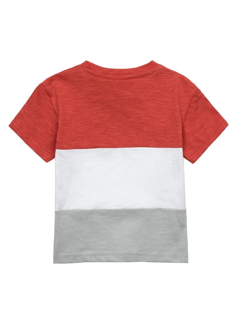 MINOTI Kids Boys T-Shirt and Shorts Set with Stripe Print