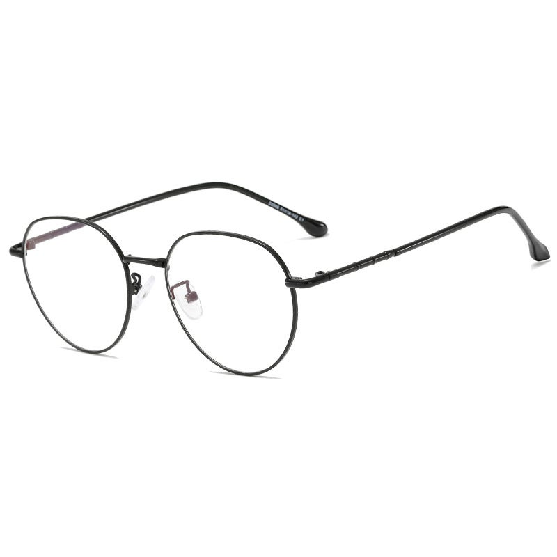 2021 New Simple Metal Glasses Frame Classic Ultra Light Retro Frame Flat Lens Can Be Equipped With Myopia D2998 - Image 4