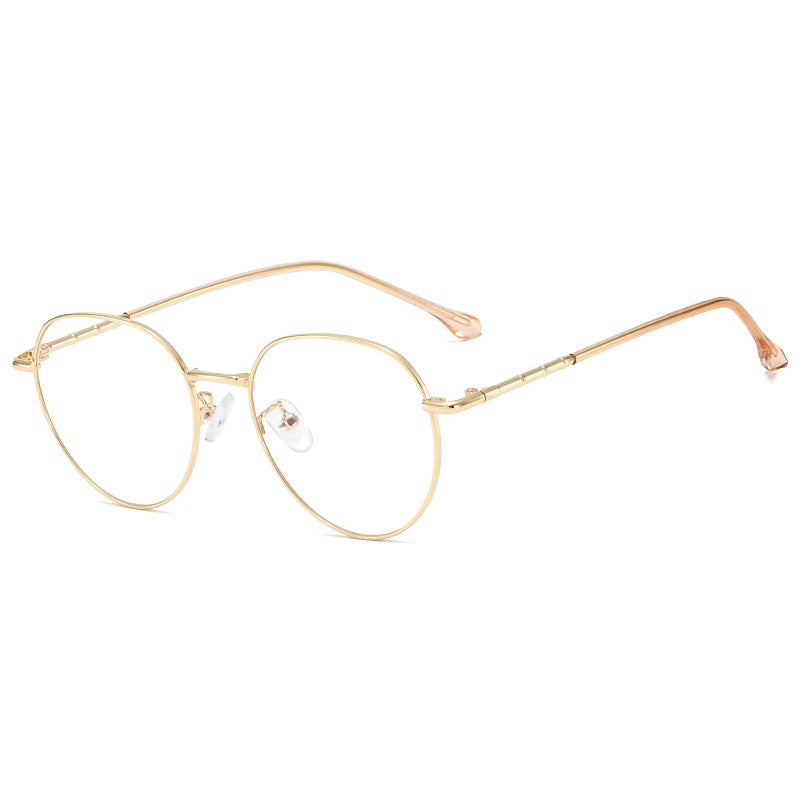 2021 New Simple Metal Glasses Frame Classic Ultra Light Retro Frame Flat Lens Can Be Equipped With Myopia D2998 - Image 5