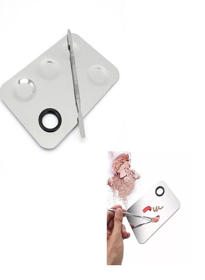 Glamezone Premium Stainless Steel Cosmetic 4 Dip Makeup Mixing Plate - Image 3