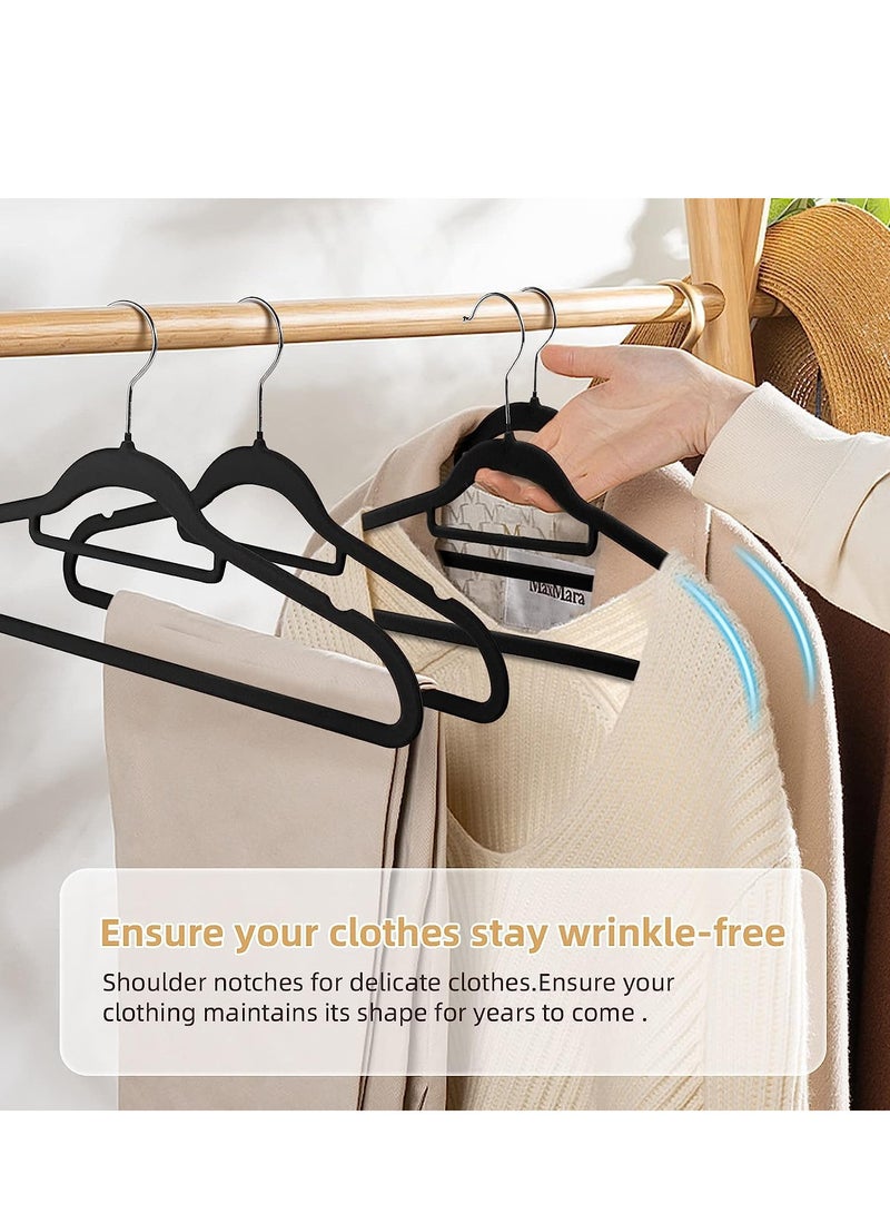Arabest Velvet Hangers 30 Pack -Space Saving Suit Hangers, Pants & Dress Clothes - Non Slip Clothes Hanger ,360 Degree Swivel, Holds up to 10 lbs - Strong Felt Hangers for Clothing  - Image 5