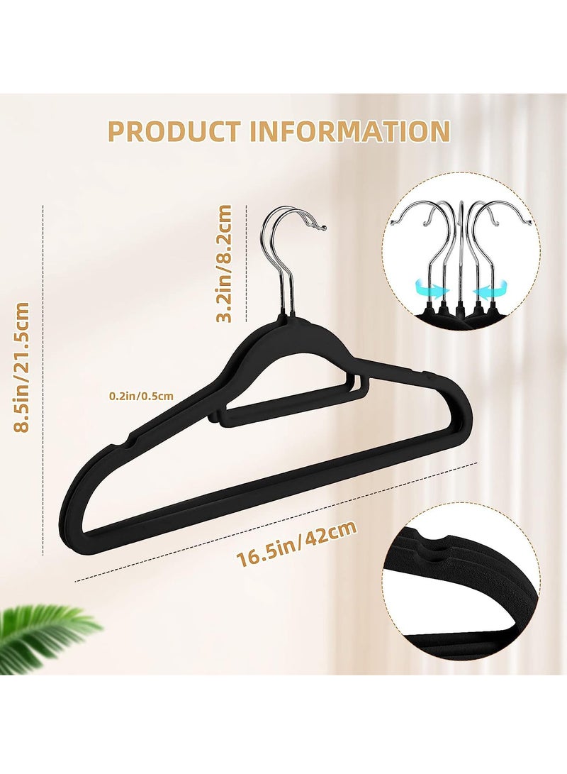 Arabest Velvet Hangers 30 Pack -Space Saving Suit Hangers, Pants & Dress Clothes - Non Slip Clothes Hanger ,360 Degree Swivel, Holds up to 10 lbs - Strong Felt Hangers for Clothing  - Image 3