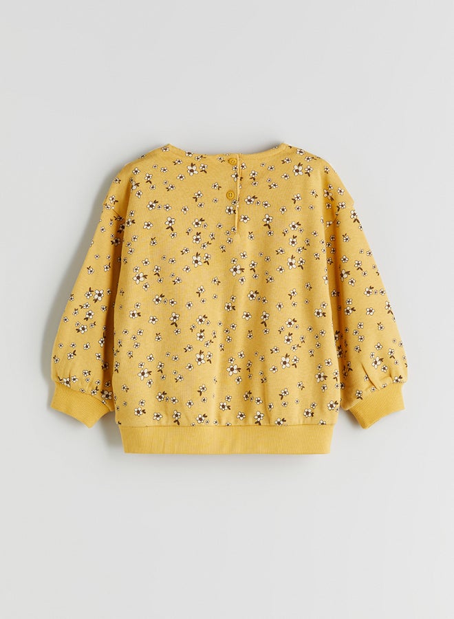 ال سي وايكيكي سويتر بناتي مزين بفيونكة ونقشة زهور - Image 3