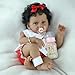 SCOM Reborn Baby Dolls Black20 Inch Girl African American Realistic Newborn Girl Doll Lifelike Weighted Soft Body Christmas Birthday Gift for Kids Age 3 - Image 2
